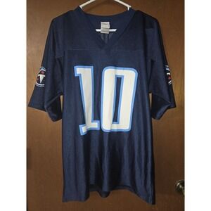 Tennessee Titans Vince Young #10 NFL Football Jersey Navy Blue White Size xl